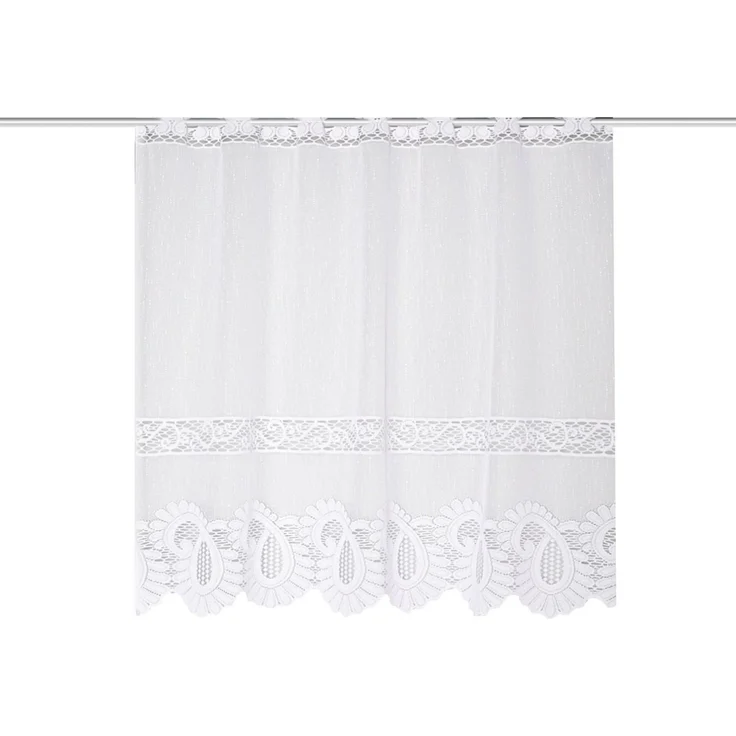 HOME WOHNIDEEN Scheibengardine 022357 Cafehaus LEONORA Jacquard fein, weiß, versch. Größen (1 St), transparent, Polyester – Bild 2