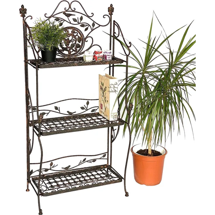 Regal Metall Vintage 1844 Standregal Antik 123 cm Bücherregal Küchenregal Klappregal