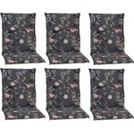 NYVI Sitzauflage Niedriglehner Auflagen 6er Set Barcelona Gartenstuhlauflagen 100x50cm, (6 St), Niederlehner Stuhlauflage Sitzauflage mit Halteband Blumen Floral
