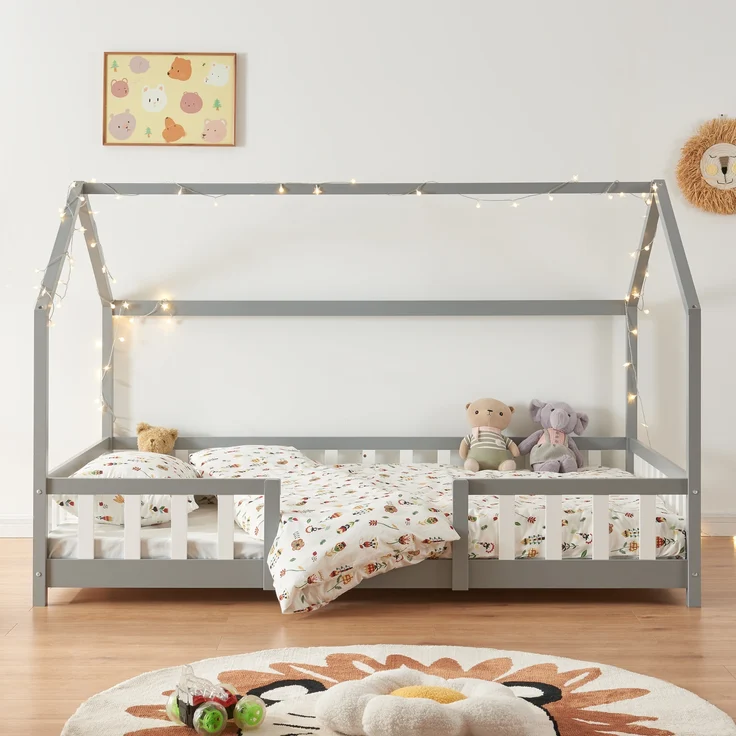 Hausbett Sisimiut 120x200 cm Hellgrau / Weiß [en. casa] – Bild 2