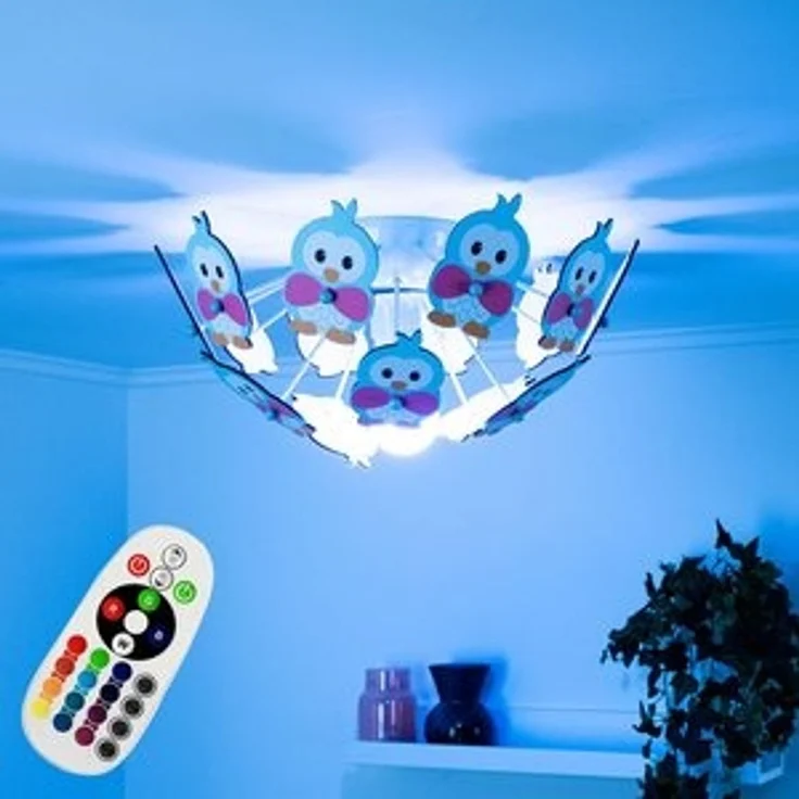 RGB LED Kinderzimmer Deckenbeleuchtung mit Eulen VIKI 2 – Bild 6