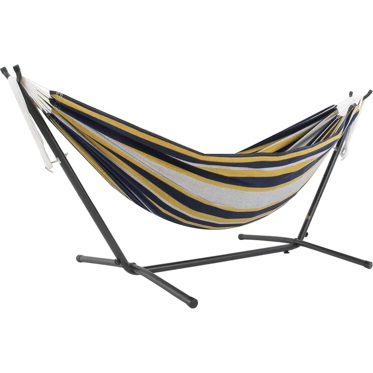 Vivere Doppel Baumwolle Hängematte mit Hängemattengestell 250 cm, Serenity