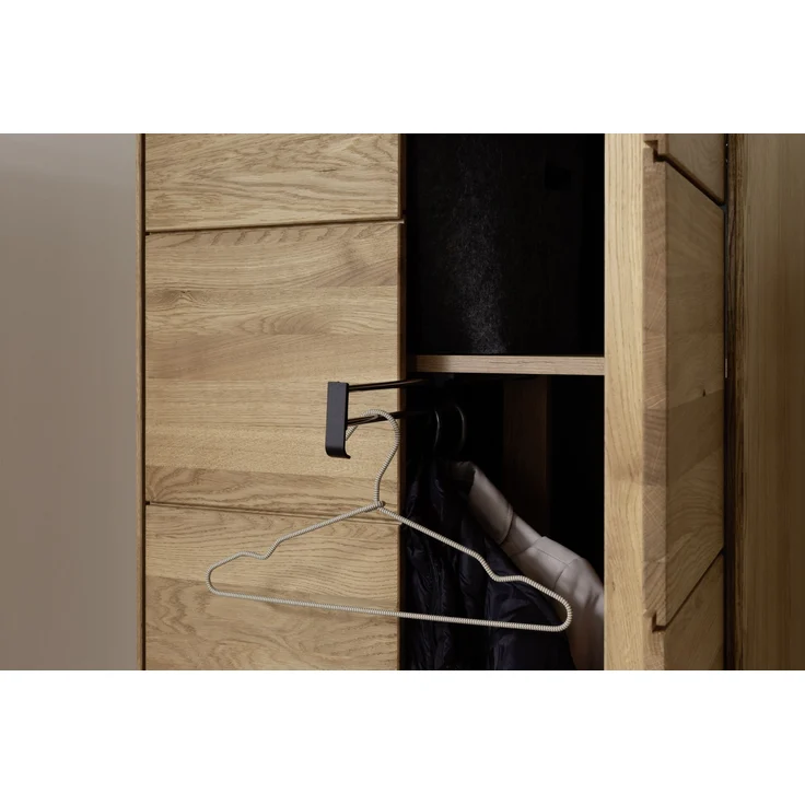 Garderobenschrank >ARAYA< 2 Türen, Eiche teilmassiv - 69x195x40,5 (BxHxT) – Bild 4