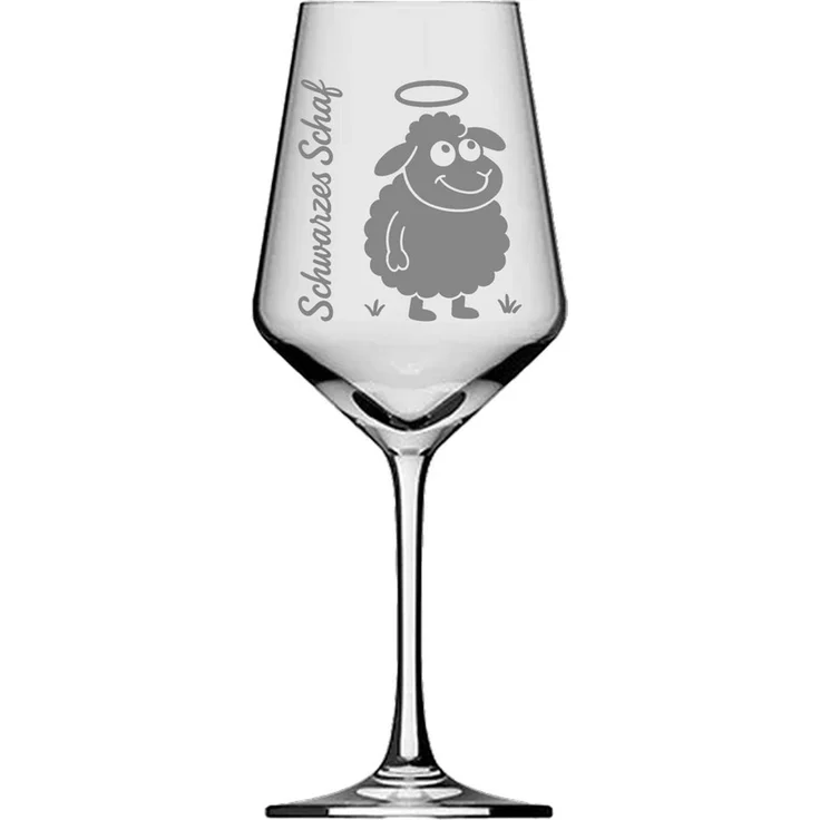 eXODA Weinglas Gravur Schwarzes Schaf 350ml – Spülmaschinenfest & elegant, 1-tlg, Glas, Atemberaubende Darstellung – Bild 2