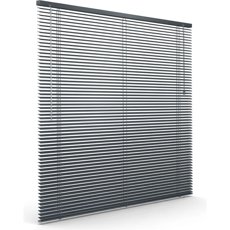 Victoria M. Aluminium Jalousie 25mm, Feuchtigkeitsbeständige Innenjalousie, Schraub- oder Klemmmontage inkl. Klemmclips, 105x175 cm, Anthrazitgrau