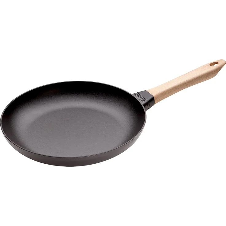 Staub Pans Bratpfanne mit Holzgriff, 28cm, schwarz 28 cm, Gusseisen, Schwarz