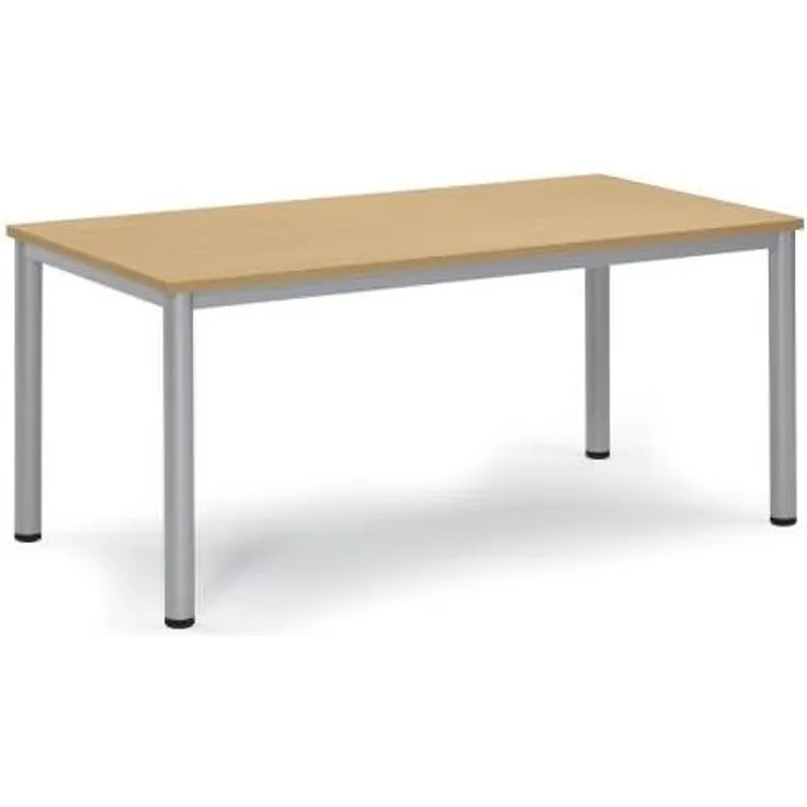 Soennecken Besprechungstisch 160x80x72cm Gestell silber Platte buche