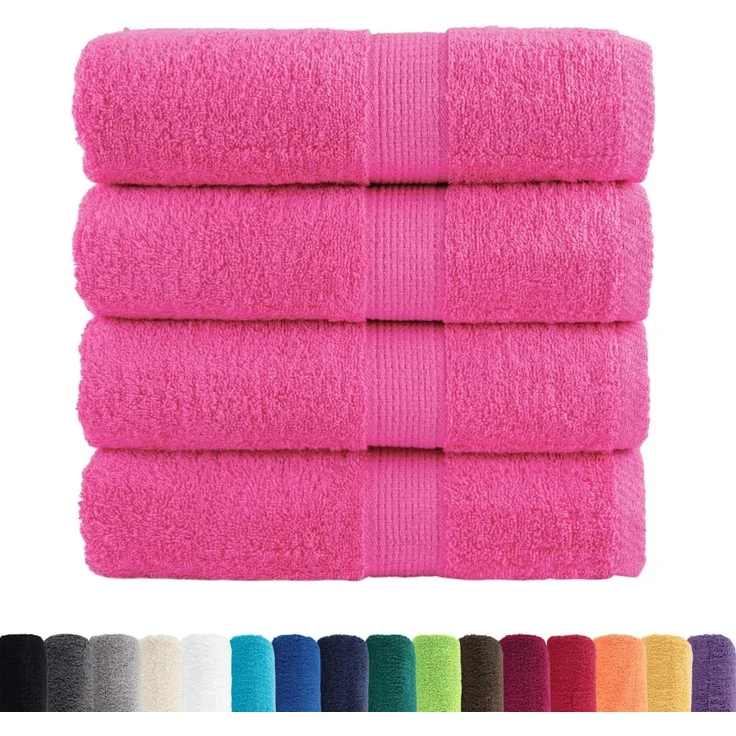vidaXL Premium Waschhandtücher SOLUND 4 Stück Rosa 30x30 cm 600 g/m² 137516 – Bild 1