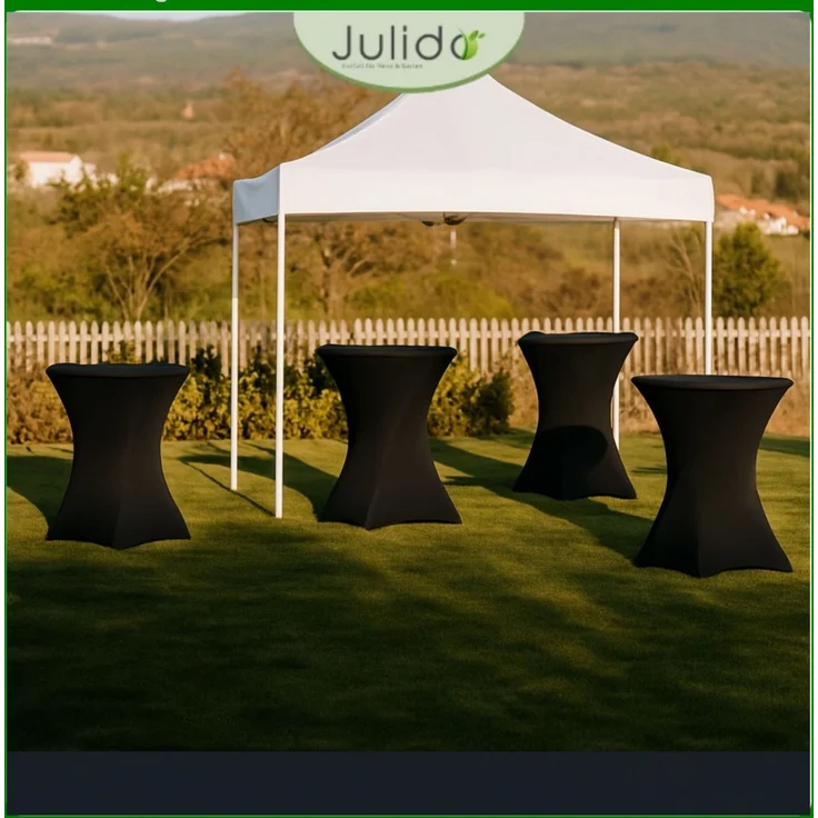 Julido Stehtischhusse Schwarz Ø70cm – Stretch Husse für Hochzeit, Party & Event – Bild 3