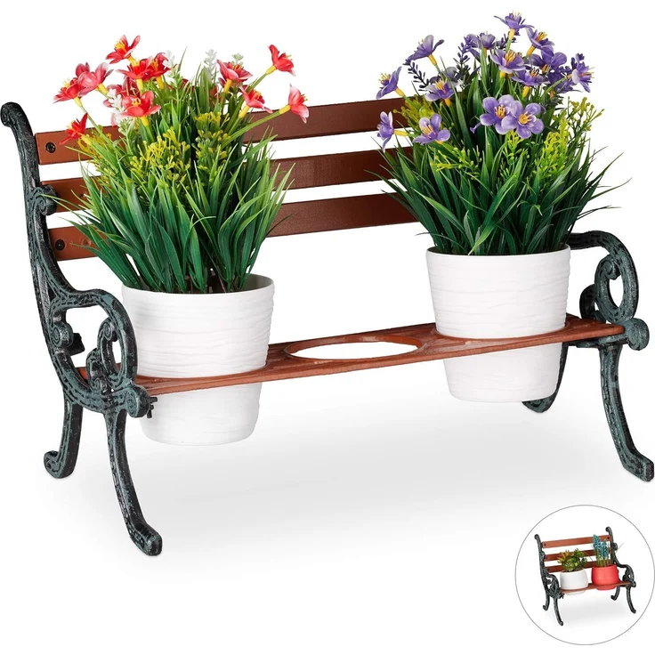 Relaxdays Mini Blumenbank – Bild 1