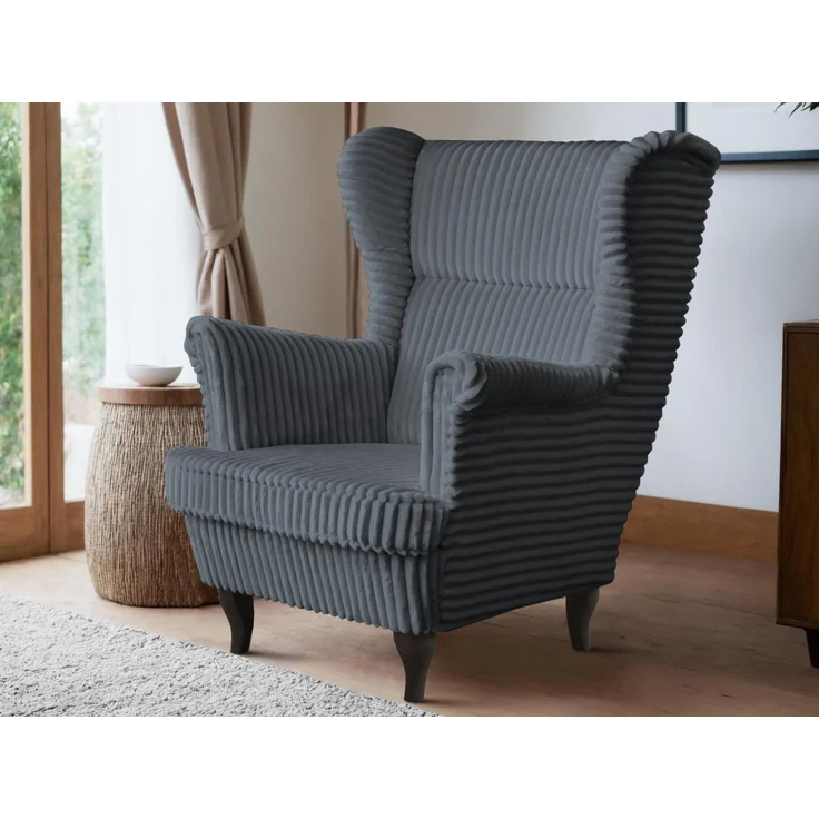 Beautysofa Sessel Moderner, bequemer, weicher, eleganter Sessel FELIX (Holzbeine, Farbe: Buche, Weiß oder Wenge – Ihre Wahl, Breite: 84 cm), Stoff Cord – Bild 1