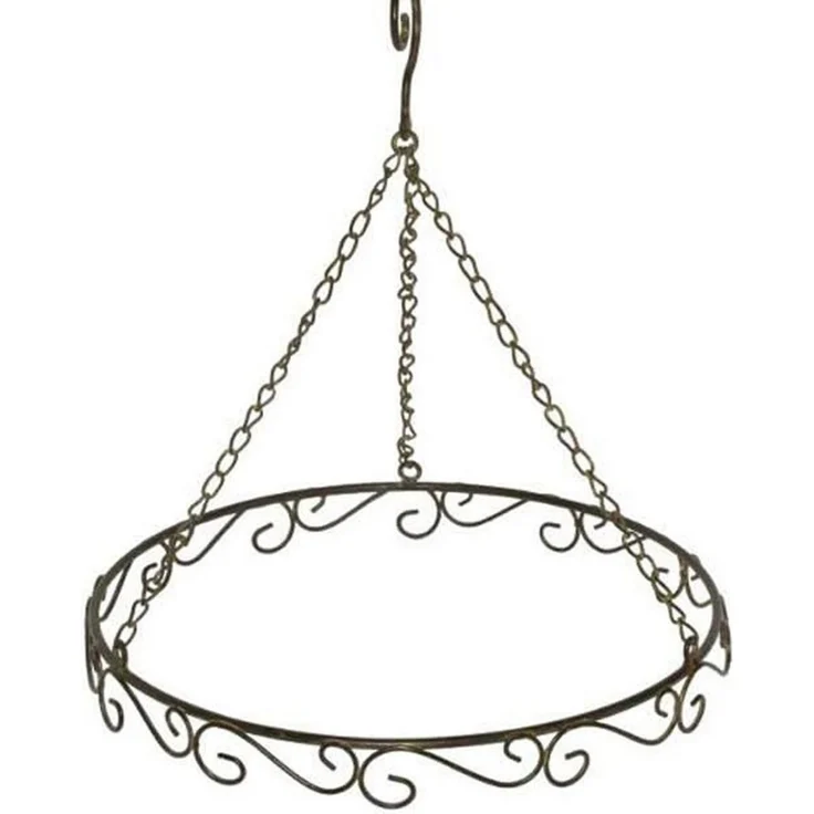 LB H&F Lilienburg Dekohänger Kranz Ring zum Hängen aufhängen mit Kette Haken selber (Kräuterhänger Kräuterkranz Ring (Metall Landhaus Deko dekorieren basteln Geburtstag Advent Shabby Antikstil Nostalgie Barock Weihnachtskranz Weihnachtsdeko Adventsdeko... – Bild 1