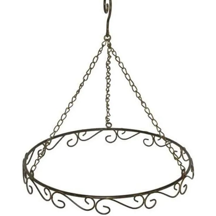 LB H&F Lilienburg Dekohänger Kranz Ring zum Hängen aufhängen mit Kette Haken selber (Kräuterhänger Kräuterkranz Ring (Metall Landhaus Deko dekorieren basteln Geburtstag Advent Shabby Antikstil Nostalgie Barock Weihnachtskranz Weihnachtsdeko Adventsdeko...