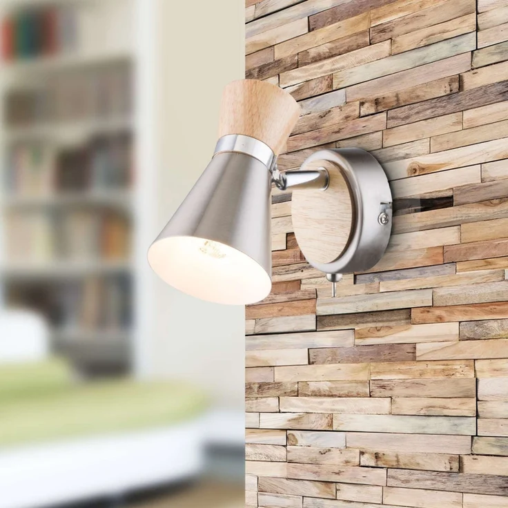 Wandstrahler SET mit Leuchtmittel LED Wandleuchte Schalter inkl. Pflegetuch – Bild 2