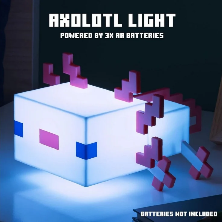 Paladone Minecraft Axolotl Licht | Dekorieren Sie Ihren Schreibtisch oder Nachttisch | Betrieben mit 3X AA Batterien – Bild 3