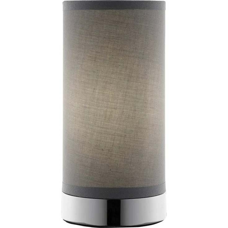 casa NOVA Tischleuchte RONNY, 1-flammig, Grau, Silberfarben, H 20 cm, ohne Leuchtmittel, Stoffschirm, Metallgestell – Bild 3