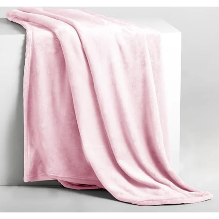 DecoKing Kuscheldecke 220x240 cm rosa Decke Microfaser Tagesdecke Fleece weich sanft kuschelig pink puderrosa powderpink Mic – Bild 3