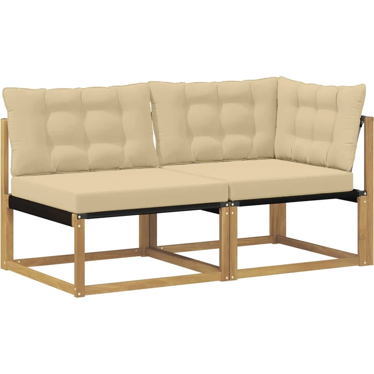 vidaXL Sectional Sofa Einheiten 2-Sitzer Massivholz Akazie 901656 – Bild 2