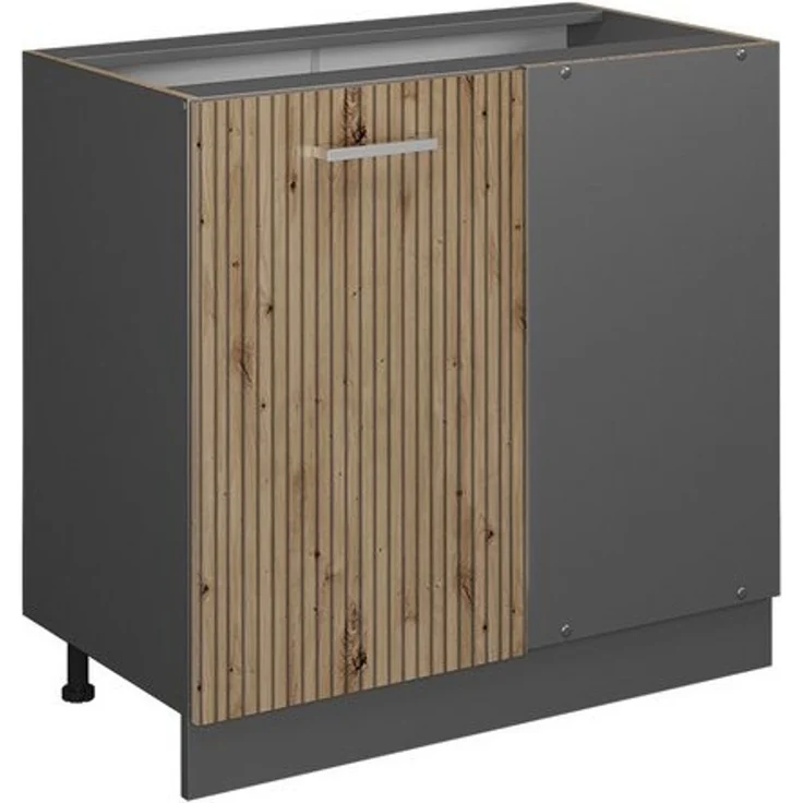 Eckunterschrank R-Line Artisan-Eiche 86 cm ohne Arbeitsplatte Vicco – Bild 4