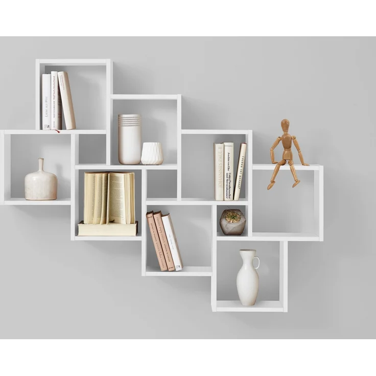 Wandregal >LAURIO 3< in Brillantweiß - 94,5x120,8x15,7cm (BxHxT) – Bild 2