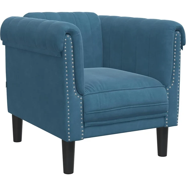 vidaXL Sessel Blau Samt 372573 – Bild 1