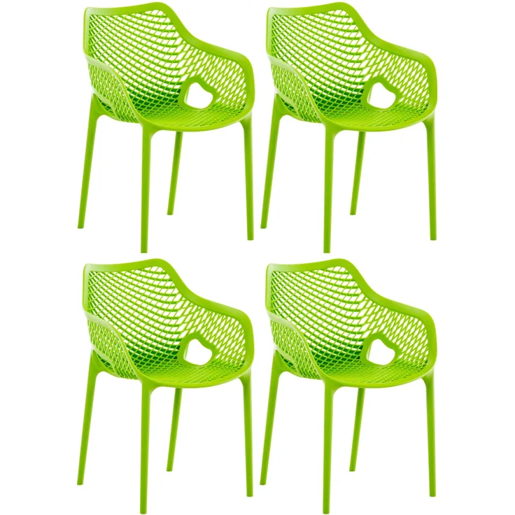 CLP Gartenstuhl Air XL 4er Set, Modern, Gestell Kunststoff, stapelbar, wetterfest,grün