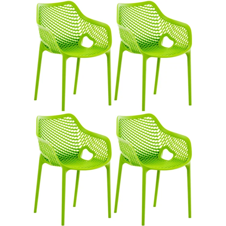 CLP Gartenstuhl Air XL 4er Set, Modern, Gestell Kunststoff, stapelbar, wetterfest,grün – Bild 1
