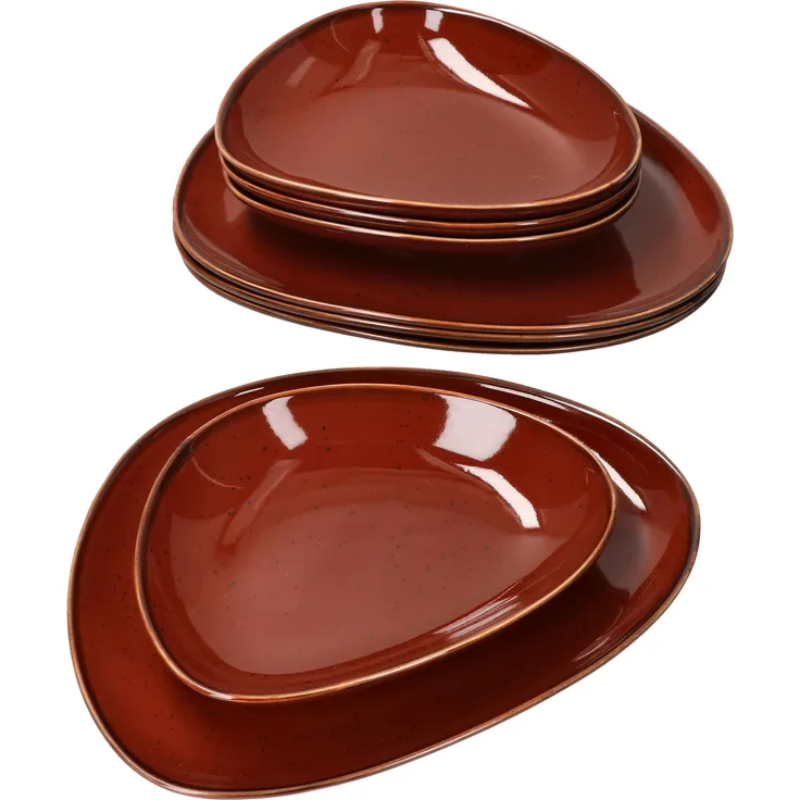 8tlg Tafelservice Marron Taste 4 Pers. Essteller Suppenteller Porzellan Kastanie
