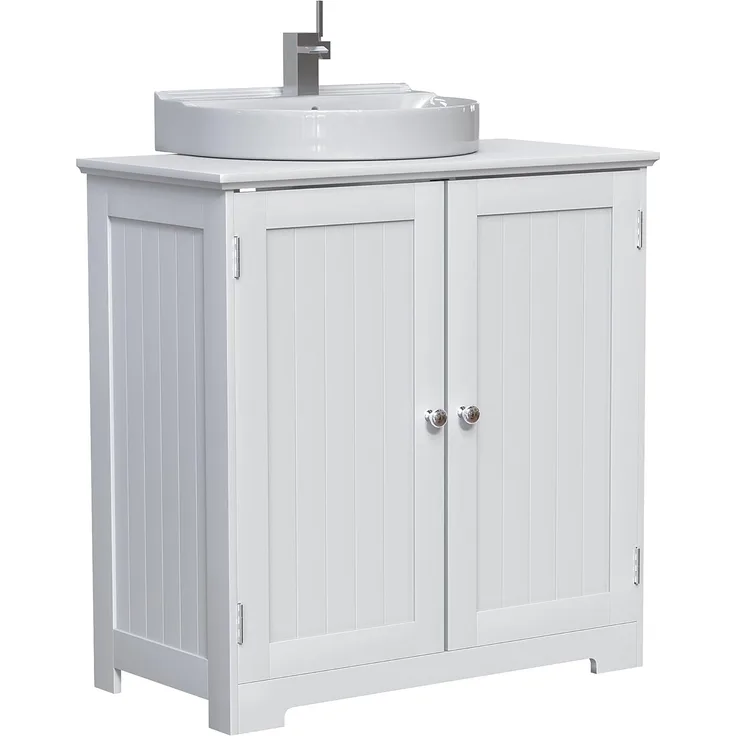 Home Discount priano unter Waschbecken Badezimmer Unterschrank Schrank Waschbecken Einheit, stehend, weiß