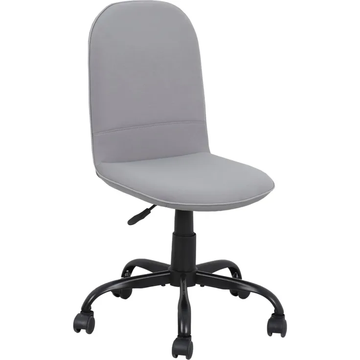 byLIVING Bürostuhl Trolly Drehstuhl/Kinderstuhl/Metall schwarz pulverbeschichtet/Bezug Webstoff/klappbar/Sicherheitsdoppelrollen/B 42, H 85-95, T 54 cm (hellgrau)