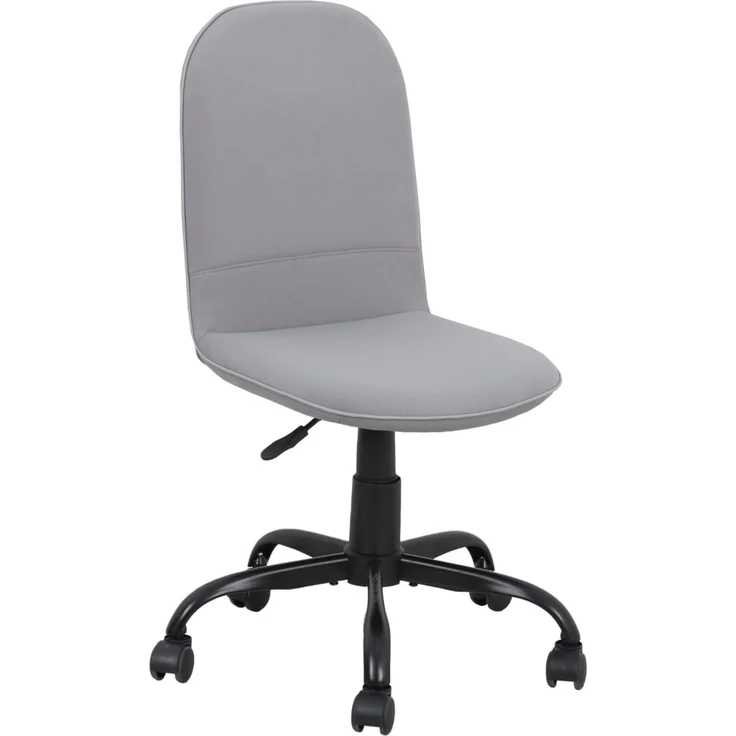 byLIVING Bürostuhl Trolly Drehstuhl/Kinderstuhl/Metall schwarz pulverbeschichtet/Bezug Webstoff/klappbar/Sicherheitsdoppelrollen/B 42, H 85-95, T 54 cm (hellgrau)