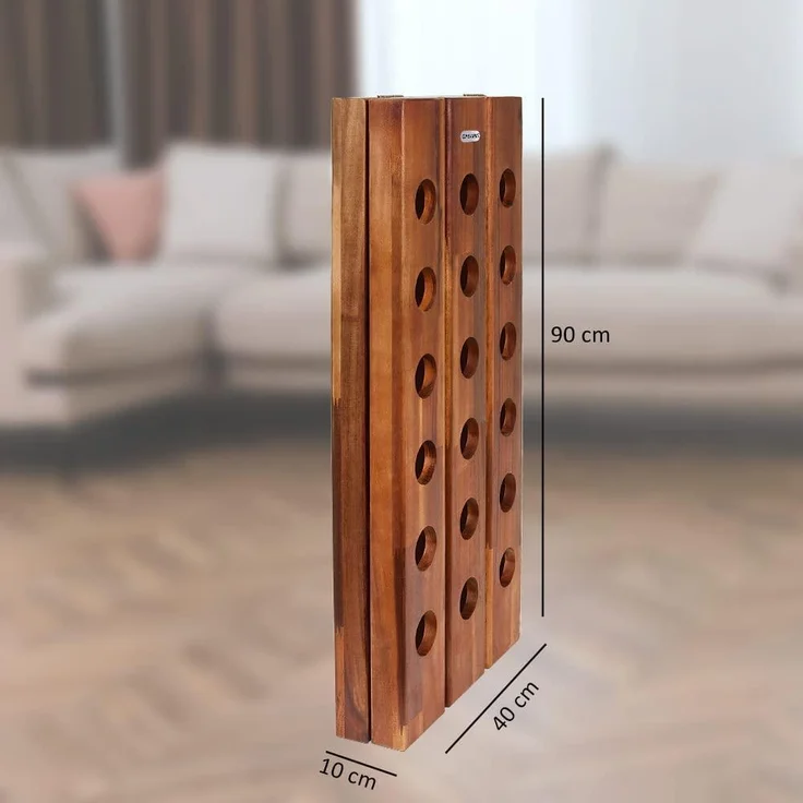 Casaria Weinregal Rüttelpult Weinständer, Akazie Holz, 87 x 39 x 55 cm – Bild 7
