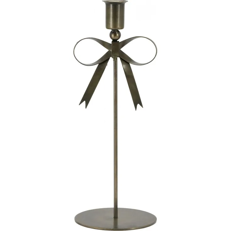 Chic Antique - Kerzenständer Kerzenhalter Schleife H 27cm Messingfarben 71140813