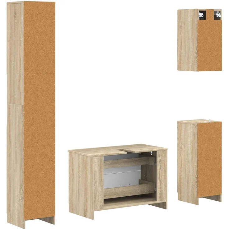 vidaXL 4-teiliges Badezimmer-Schrank-Set UTRECHT Sonoma-Eiche 3417974 – Bild 7