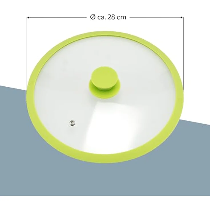 Glasdeckel mit Silikonrand für 28 cm Töpfe und Pfannen, grün – Bild 8