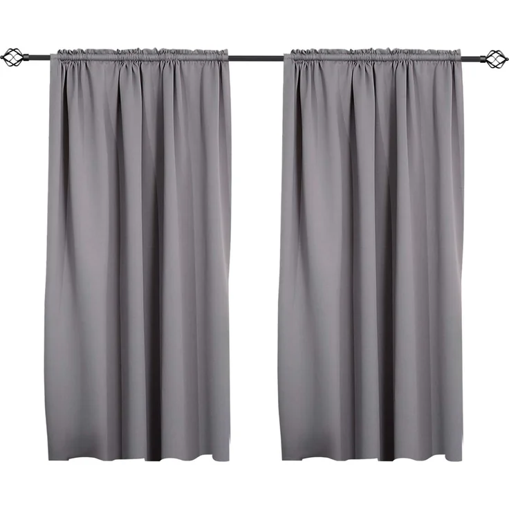 Woltu Gardine (2 St), Kräuselband für Schiene, Thermo-/Verdunklungsvorhang