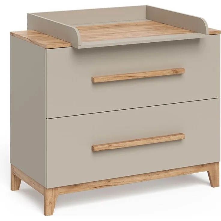 Wickelkommode Malia Cashmere/Artisan 108 x 98 cm mit 2 Schubladen Vitalispa