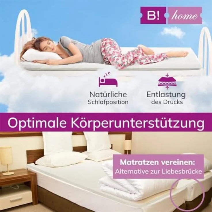 Matratzentopper Memory Foam 180x200x4 cm - Größe (cm): 180x200, Material Füllung: Viskoschaum, Höhe (cm): 4 – Bild 4