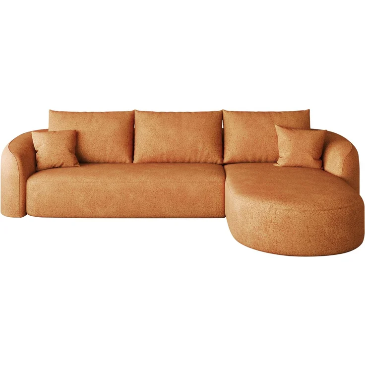 Ecksofa 266×168×85 cm in Orange mit weichem Stoffbezug und hochelastischer Schaumstoffpolsterung – Bild 6