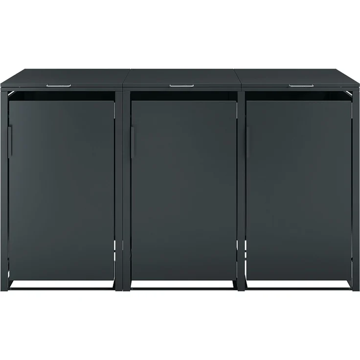 STEELSØN 'Thoria' Mülltonnenbox 3er je 120 Liter, anthrazit, Mülltonnenverkleidung aus Stahl, wetterfest, 102x62x177,5 cm, Müllbox für 3 Tonnen – Bild 8