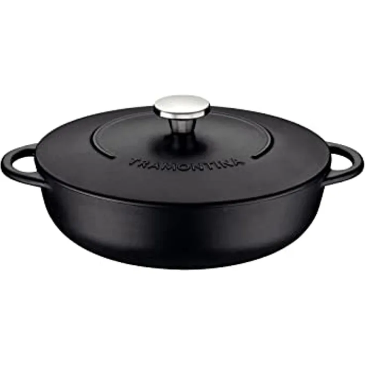 Tramontina Bräter TRENTO, 28 cm - Schmortopf, Induktion, antihaft, Gusseisen (2-tlg, Schmortopf mit Deckel), Induktion