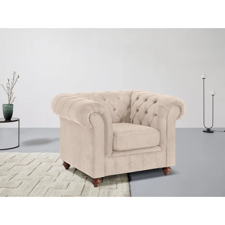 Home affaire Sessel Chesterfield B/T/H: 105/69/74 cm, mit hochwertiger Knopfheftung, auch in Leder
