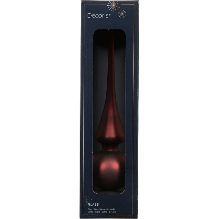 Kaemingk Christbaumspitze, Christbaumspitze Glas 26cm - Kastanienbraun matt