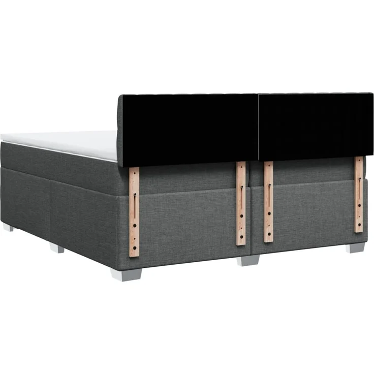 vidaXL Boxspringbett mit Matratze Dunkelgrau 200x200 cm Stoff 3286003 – Bild 10