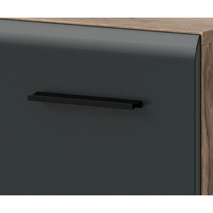 Waschtisch hängend mit Waschbecken Cover in schwarz und Eiche 60 cm – Bild 4