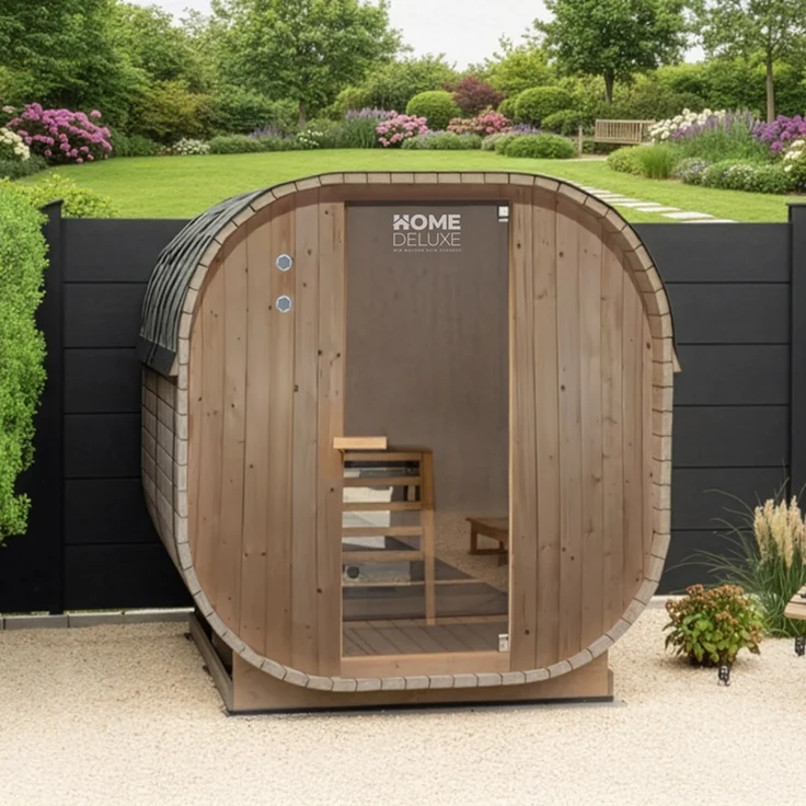 HOME DELUXE Outdoor Sauna CUBE XL - 194 x 220 cm für 6 Personen – Bild 2