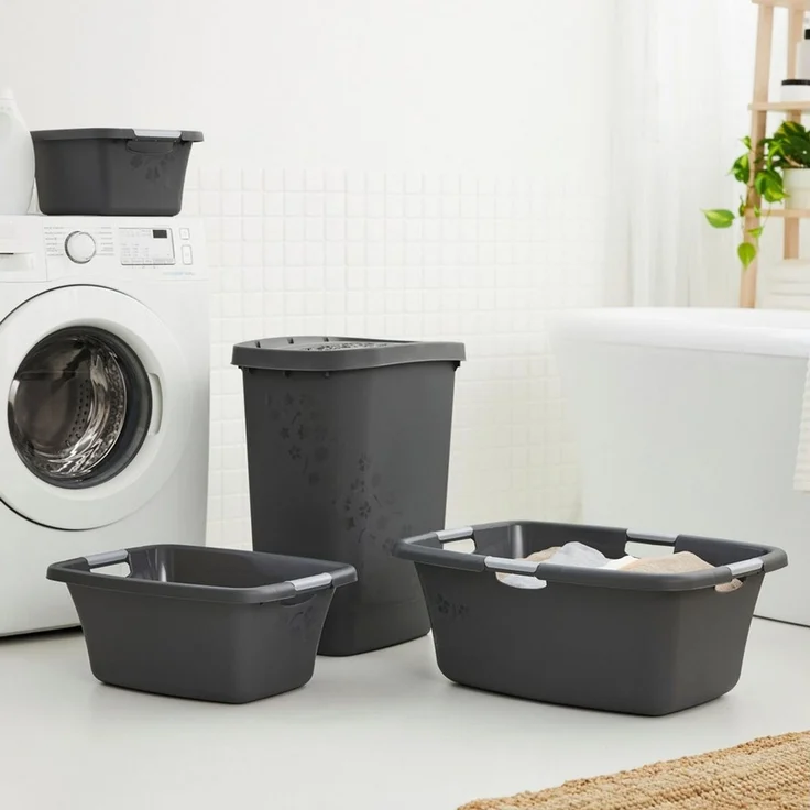 Rotho Wäschewanne Flowers 50 l Wäschekorb Wäschsammler – Bild 4