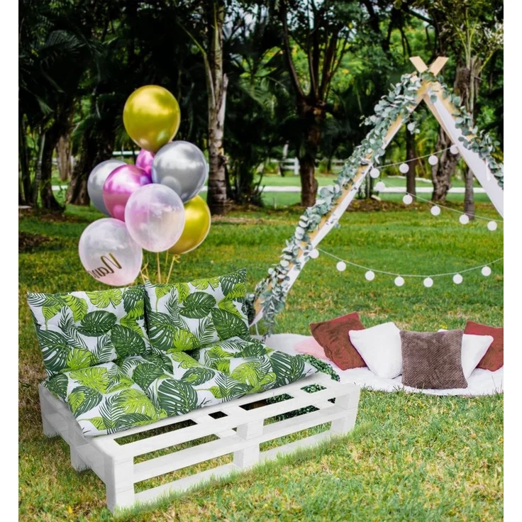 Amilian Stuhlkissen - Sitzkissen - Palettenkissen - 60x120cm + 2 x40x60cm, 3er Set - Gartenbankauflage - Pallettensitzkissen - Bankkissen – Bild 3