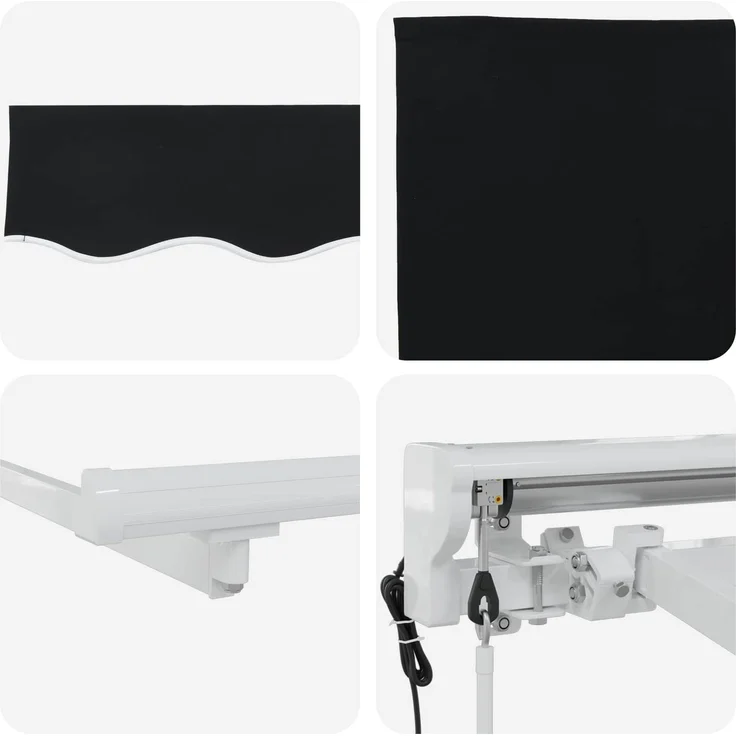 vidaXL Elektrische ausziehbare Markise Schwarz 3x2,5 m 3421781 – Bild 5