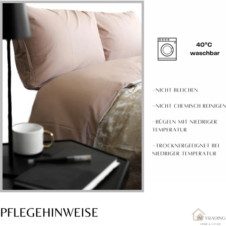 Renforcé Bettwäsche mit Reißverschluss, für Einzel- und Doppelbett 240 x 220 cm + 2x 80 x 80 cm – Bild 5
